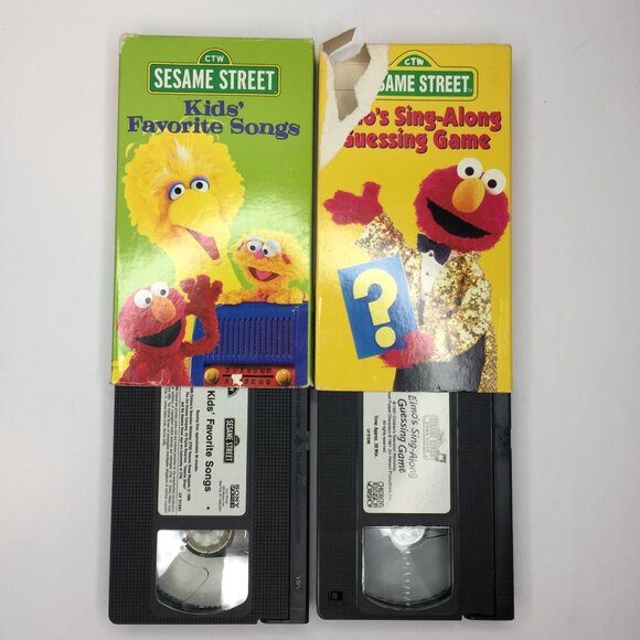 Vtg Set 4 VHS Tapes Sesame Street Favorite Songs Guessing Game 25 Years Count - Picture 2 of 11